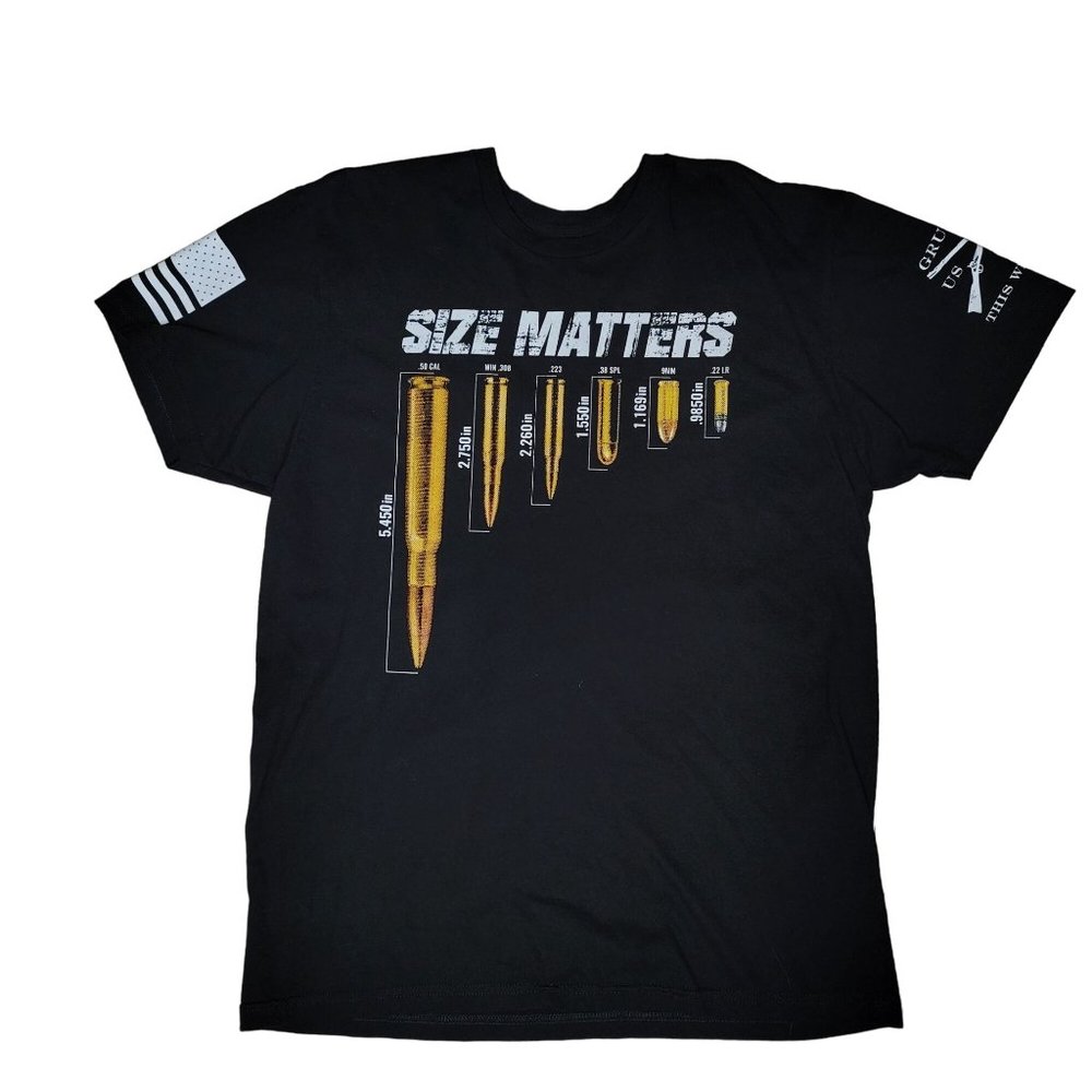 grunt styles military NRA size matters 2nd amendment tee shirt XL 100 cotton